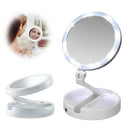 2x Magnifying Makeup Mirror Beauty Stand Double Side with LED Light Cosmetic lj