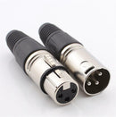 3 Pin Female&Male Plug XLR Audio Microphone Connector MIC Adapter 2X nMO