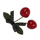 Ladies Cherry Design Bow Decor Metal Alligator Hair Clip Barrette Red