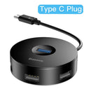 Baseus USB HUB External 4 Ports USB C Hub Splitter To USB 3.0 + 3 USB 2.0 F A8H8