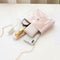 2pcs/set Clear Shoulder Handbags PVC Women Chain Crossbody Clutch (Pink) A
