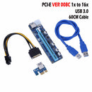 PCI-E 1X TO 16X 008C USB 3.0 Wire Square 6PIN Extender Riser Card Adapter Cable