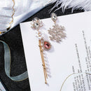 Korean Version Of The Exaggerated Asymmetrical Snowflake Earrings Long Drop R9N6