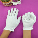 5 Pairs White Cotton Gloves Khan Cloth Quality Check Warm Rituals Play Glov T9Y1
