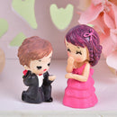 2pcs/Set Romantic Propose Marriage Lovers Micro Landscape PVC Decoration Do%!