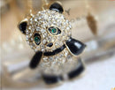 Rhinestone Crystal Panda Sweater Chain Girl Cute Animal Pendant Necklace LJ