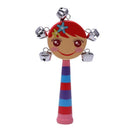 1pc Baby Kids Rainbow Wooden Handle Bell Jingle Stick Shaker Rattle Toys S5A1
