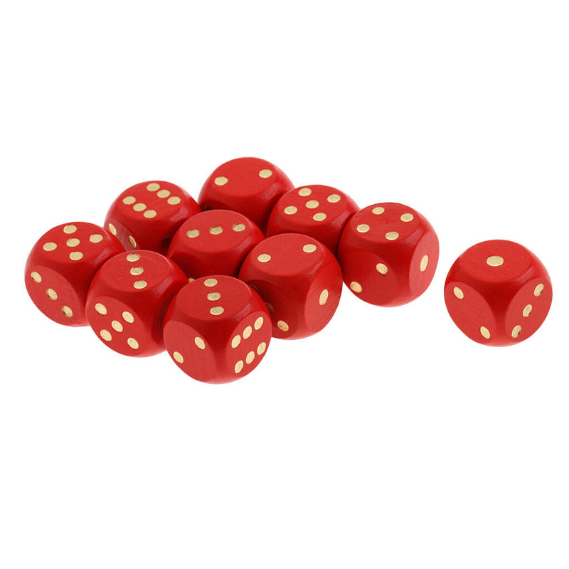 20x Wood Dice D6 Drinking Dice for DND TRPG MTG Table Games Toys Party Dices