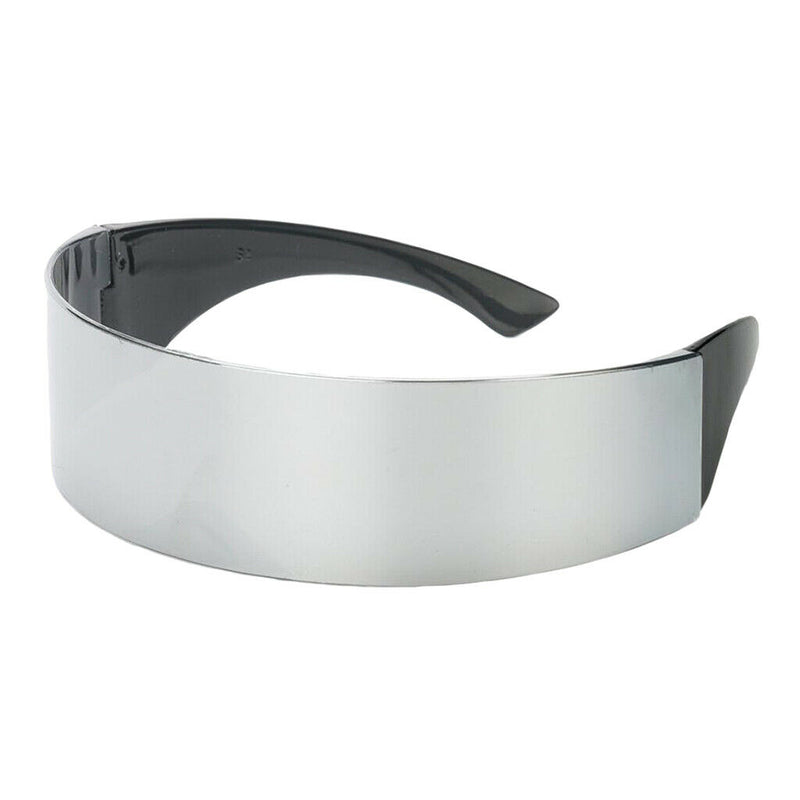 2 x Futuristic Wrap Sunglasses Narrow Flat Top Glasses Party Props Eyewear