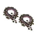 2Pcs Curtain Sewing Tassel Fringe Trim Tassel Copper Coin Bead Lace Accessories