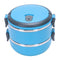 2-Layer Stainless Steel Portable Insulated Thermal Lunch Box Bento Food Con