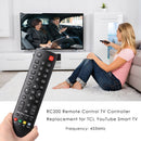 RC200 Remote Control TV Controller Replacement for TCL YouTube Smart TV A