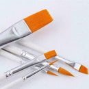6Pcs Synthetic Hair Artist Paint Nylon Filbert Acrylic Oil Brush Watercolor U0W3
