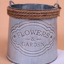 2x Decorative Garden Flower Container Display Bucket- Metal