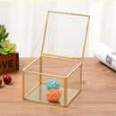 Square Opening Glass Geometry Garden Jewelry Boxs Mirror Jewelry Storage Bo U6M5