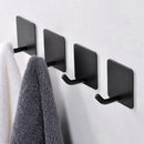 4 Packs Towel Hooks Self-Adhesive Wall Single Hook, Stainless Steel Black C