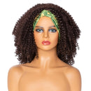 For Women Curly Wig Full Wrap Daily Synthetic Hair Black With Headband Party