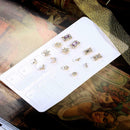 7 Pairs Love Heart Star Earrings Moon Rhinestone Ear Studs for Women Jewelry