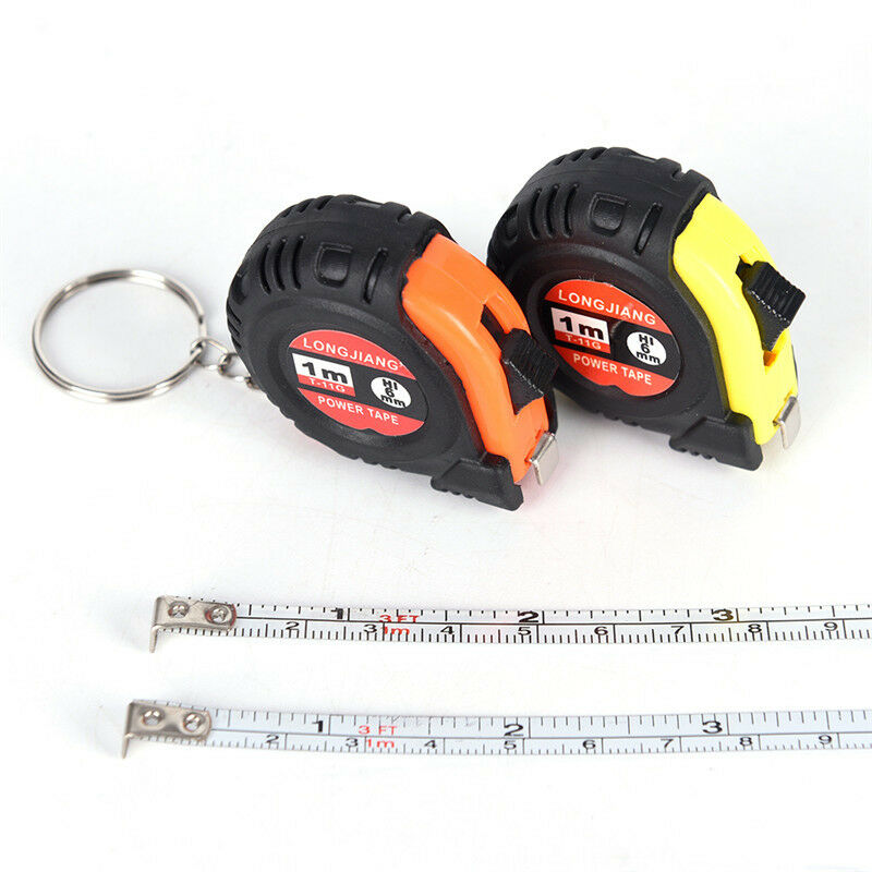 2pcs Retractable Ruler Tape Measure Key Chain Mini Pocket Size 1m Measure Tool3C