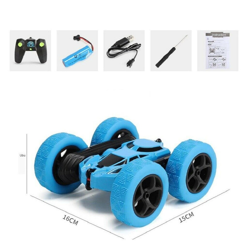 4WD 2.4Ghz Remote Control Car Double Sided Rotating Vehicles Toys  Blue