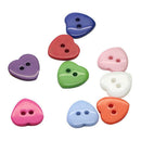 100x Cute Heart Mixed Colors Plastic Buttons Sewing or Scrapbooking 10mm New
