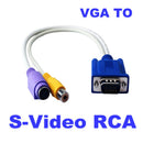 15-Pin Sub-D VGA SVGA to TV RCA S-Video S Video Cable Adapter Converter MO