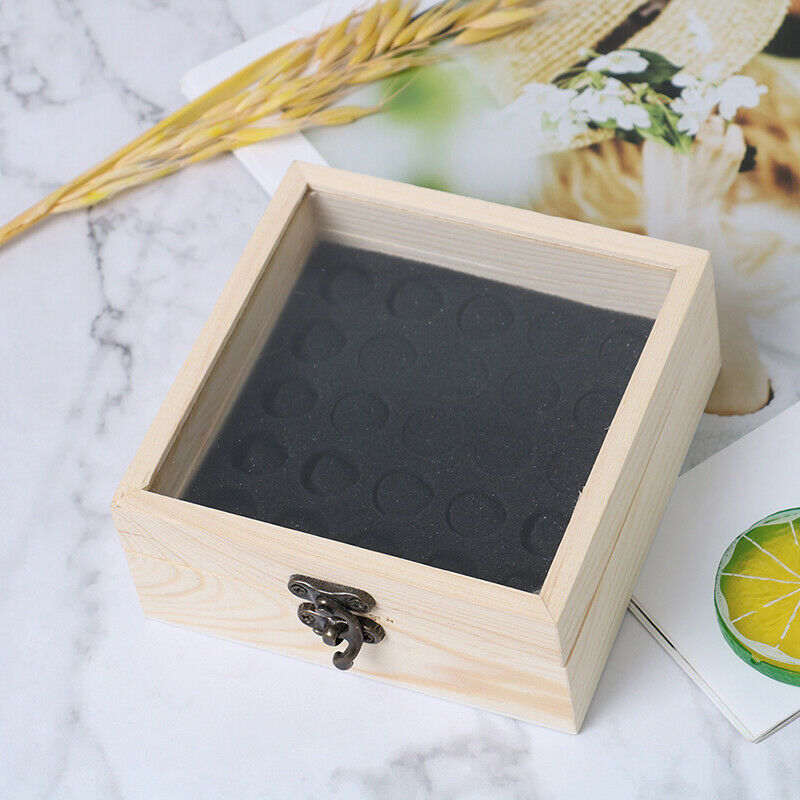 25 Slots Wooden Essential Oil Storage Box Aromatherapy Container OrganizerB Bj