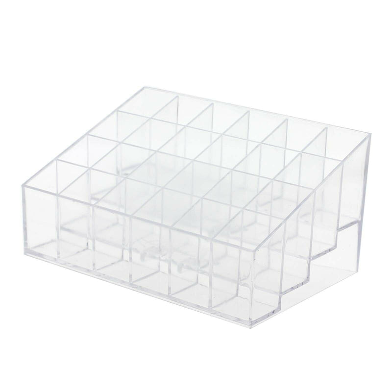 24 Stand Trapezoid  Clear Lipstick Makeup Cosmetic Holder Storage Display Stand