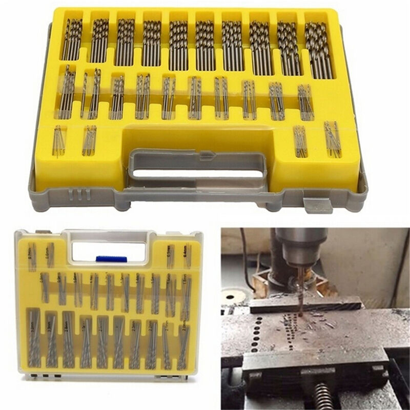 150x 0.4mm-3.2mm Twist Drill Bit Kit Set HSS Micro Number Fractional Precisio FT