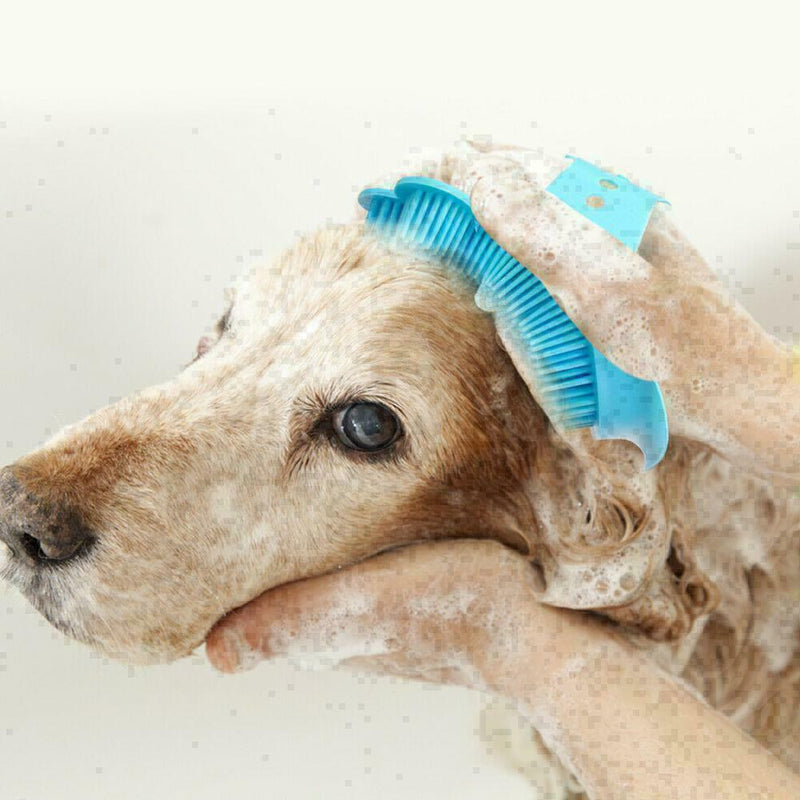 Dog Grooming Brush Rubber Cleaning Massage Comb Glove Tool for Small Large J1I4