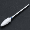 White Ceramic Flame Bit for Hard Gel & Acrylic Nail Art Electric Manicure D