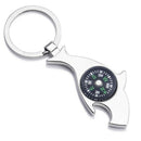 1Pc Unisex Compass Metal Car Keyring Keychain Key Chain Ring Keyfob - OZ