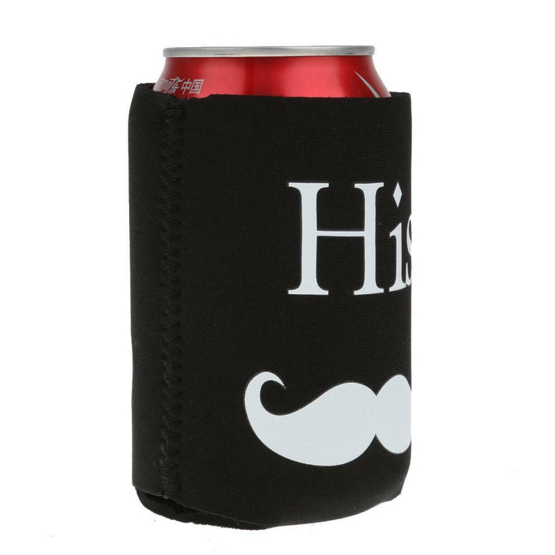 1 Set Wedding Engagement Beer Bottle Tin Can Cooler His & Her Cup Sleeve Holder