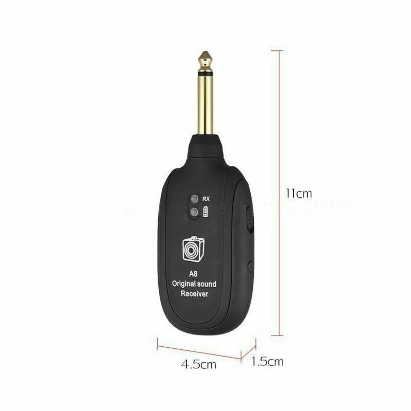 Guitar WIRELESS System Transmitter Receiver rechargeable BASS UHF Rechargeable