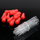10x 10ml 12cm Glass Pipette Medicine Laboratory Dropper Red Rubber Head Pipe FT