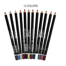 3in1 12 Colors Eyeliner Pencil Waterproof Eyebrow Pen Lip Stick Eyes Makeup