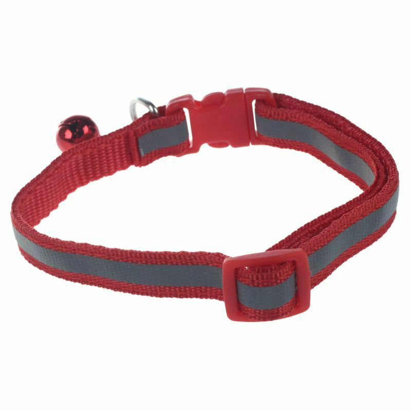 Adjustable Reflective Breakaway Pet Collar with Bell for Cat Dog, 3 Pieces, E3L4
