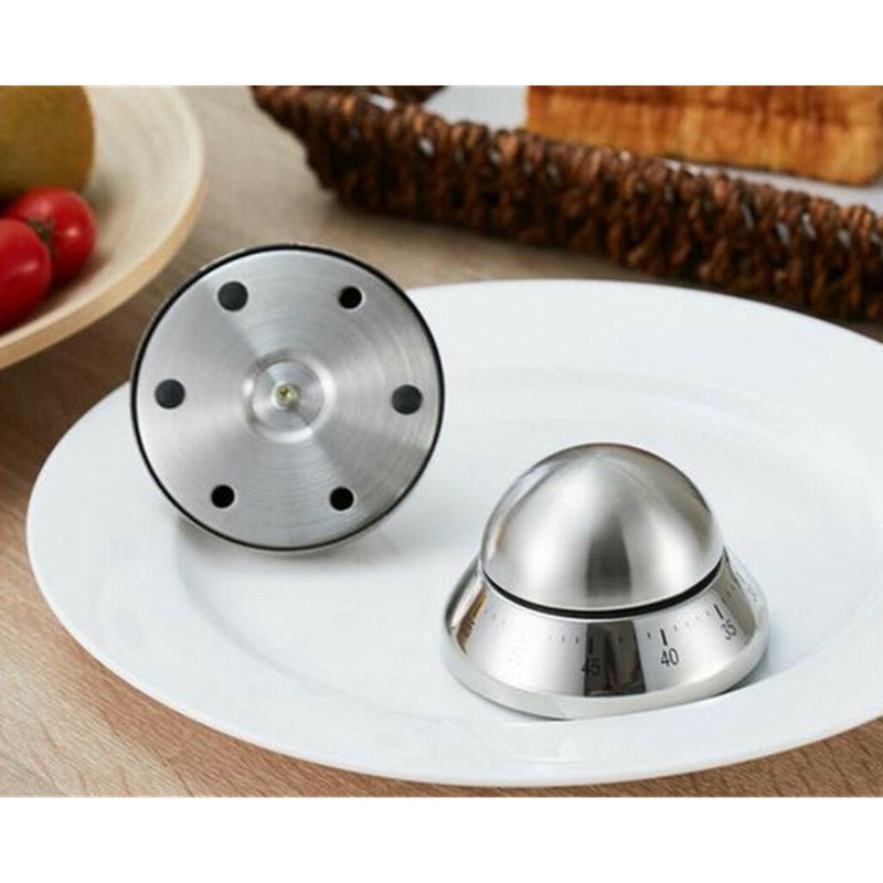 2 Pcs 60 Minutes Kitchen Timer Cooking Bell Counter Alarmer,Stainless Steel
