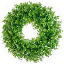 1X(Artificial Green Leaves Wreath Eucalyptus Milano Grass Wreath- 17 inch F