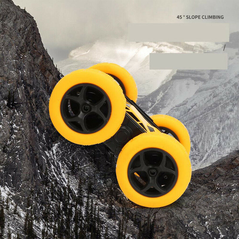 4WD 2.4Ghz Remote Control Car Double Sided Rotating Vehicles Toys  Yellow