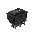 Momentary Rocker Switch DPDT (ON)-OFF-(ON) 6 PIN AC 250V/10A AC 125V/15A Black