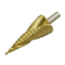 Golden Titanium HSS4241 Step Drill Bit Triangle Handle Spiral-Groove 15sizes