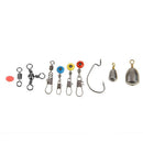162pcs Fishing Accessories Kit Hooks Swivels Lead Fishing Sinker Tackle Box