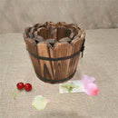 Wooden Round Barrel Planter Flower Pot Home Office Garden Wedding Decor M