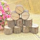 10x Wedding Decoration Wooden Name Place Card Holders Stump Shape Stand Table ME