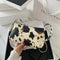 Women Cow Milk Crossbody Bag Leather Female Totes Shoulder Handbag (Yellow)