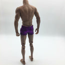 1/6 Scale Male Artificial Leather Shorts Purple & Golden for 12'' Hot Toys