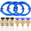 Teflon Tube Ptfe Blue Tubing(1.5 Meters) With 3 Pieces Pc4-M6 Fittings And