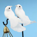 2Pcs Birds Simulation Artificial Feather Doves Feather Park Mall Ornament 3c