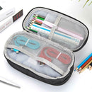 Simple Black Oxford Stationery Pouch Large Capacity Cosmetic Zippers Bag